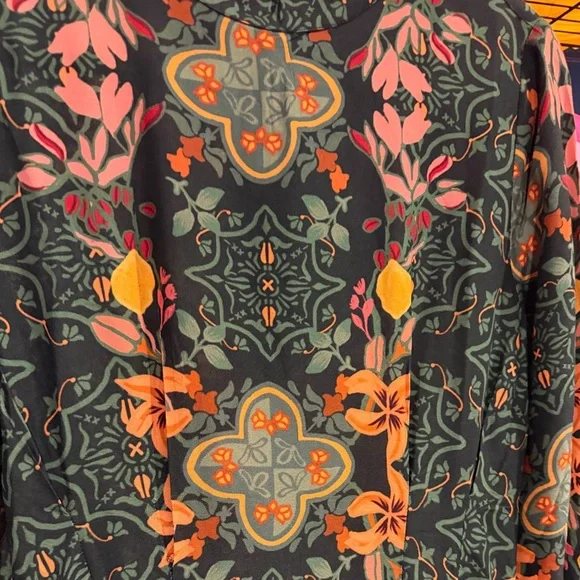 CELINA MOON AURNIA Floral Maxi dress•Green/Rose/Lily Orange/Black - Picture 6 of 8